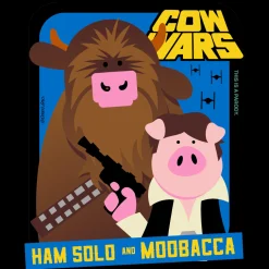 COW Wars Ham Solo and MOObacca Classic T