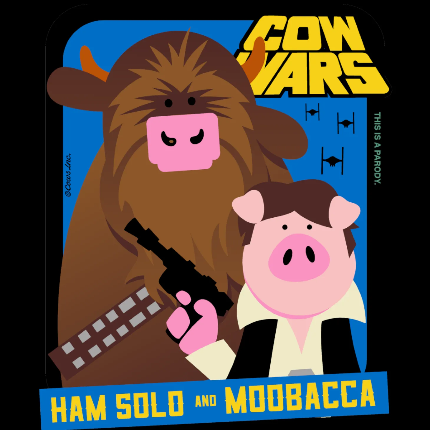 COW Wars Ham Solo and MOObacca Classic T
